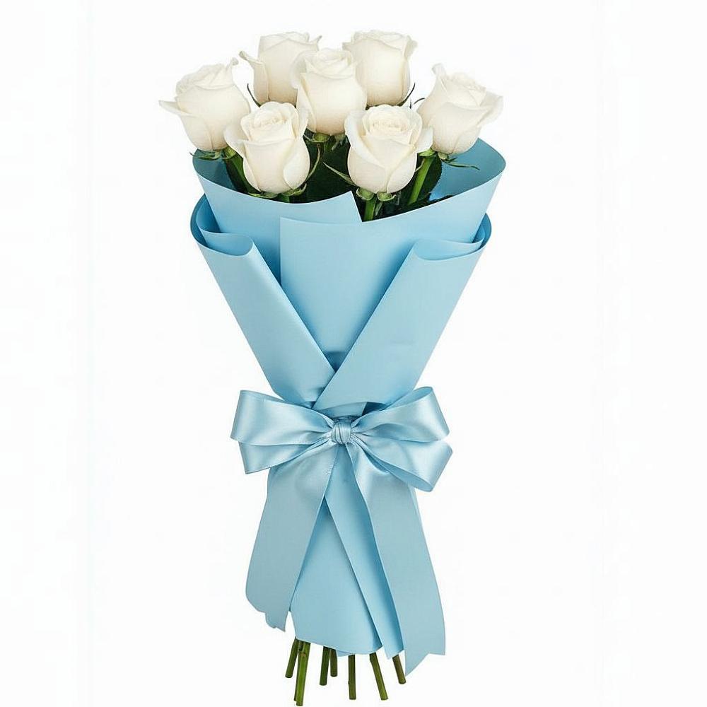 Букет 7 белых роз Проуд в Тахтамукай