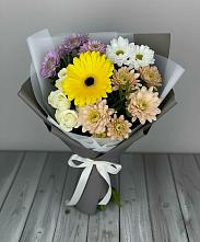 Букет цветов из:  Розы, Герберы и Хризантемы в Тахтамукай