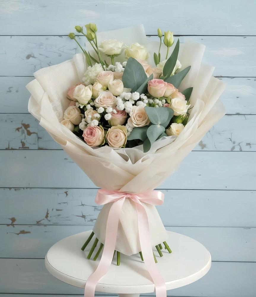 Букет цветов из: Розы и Лизиантусы в Тахтамукай