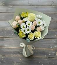 Букет цветов из:  Альстромерии, Розы и Хризантемы в Тахтамукай