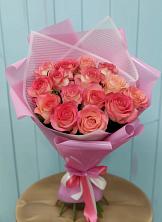 Букет 15 Розовых роз Равель в Тахтамукай