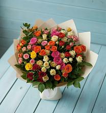 Букет Микс из разноцветных кустовых роз #REPLACE_PRED# Тахтамукай